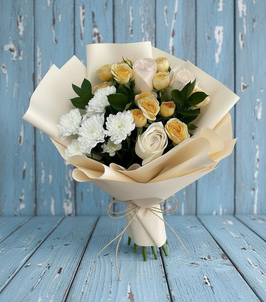 Букет цветов из: Розы и Хризантемы в Ярково
