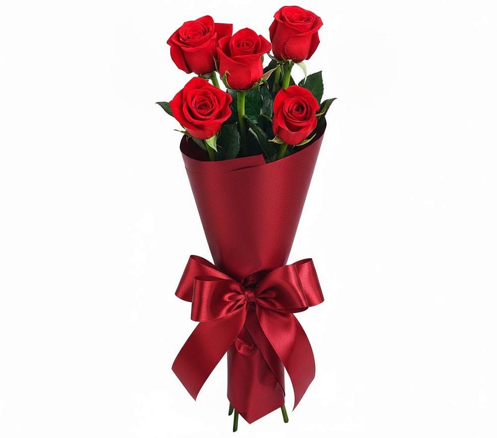 Букет 5 Красных роз Эдлесс Лав в Ярково