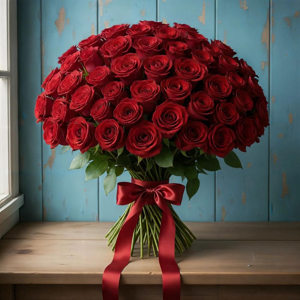 Букет Красные розы Блэк Меджик в Ярково