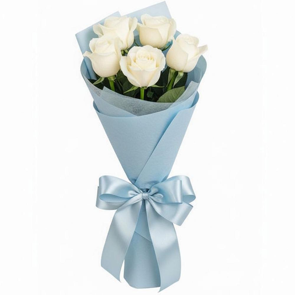 Букет 5 Белых роз Проуд в Ярково