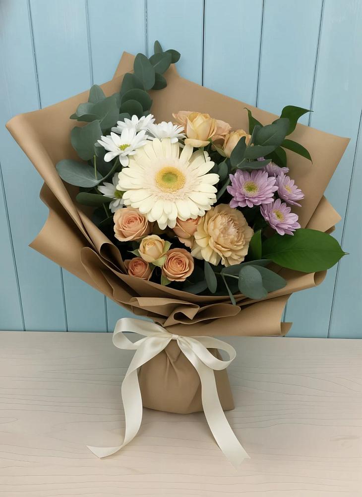 Букет цветов из: Герберы и Хризантемы в Ярково