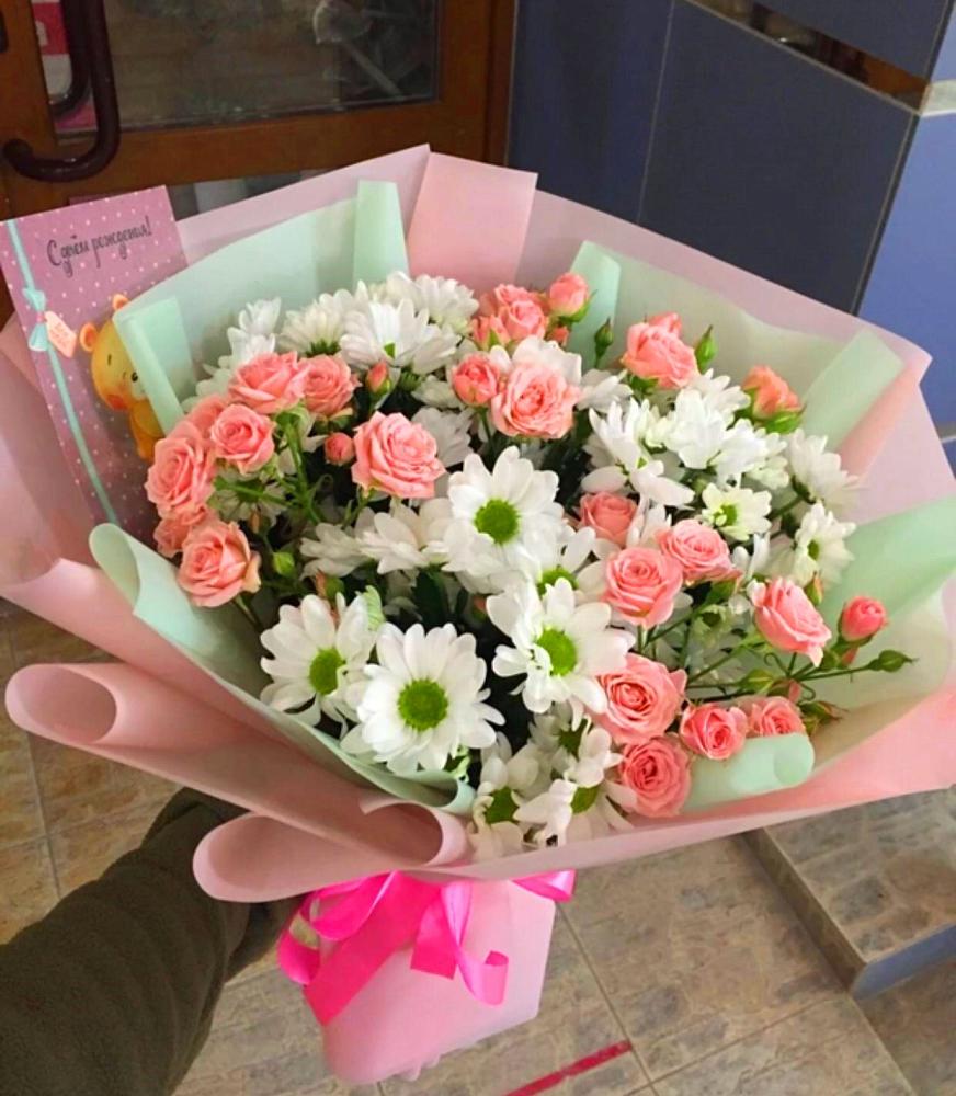 Букет цветов из: Розы и Хризантемы в Ярково