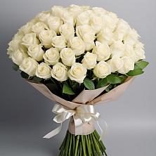 Букет 101 беля роза Белоснежка в Ярково