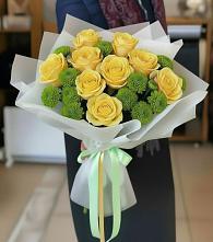 Букет цветов из:  Хризантемы и Розы в Ярково