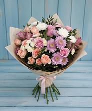 Букет цветов из:  Хризантемы, Розы и Альстромерии #REPLACE_PRED# Ярково