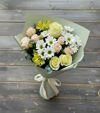 Букет цветов из:  Альстромерии, Розы и Хризантемы в Ярково